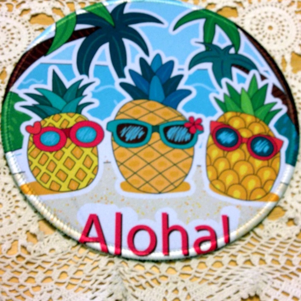 Computer mousepad, Cute Hawaiian style circular mouse pad